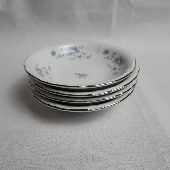 Set Of 4 Johann Haviland Bavaria Germany Blue Floral Fruit Dessert Bowls 5" VTG - Picture 2 of 7
